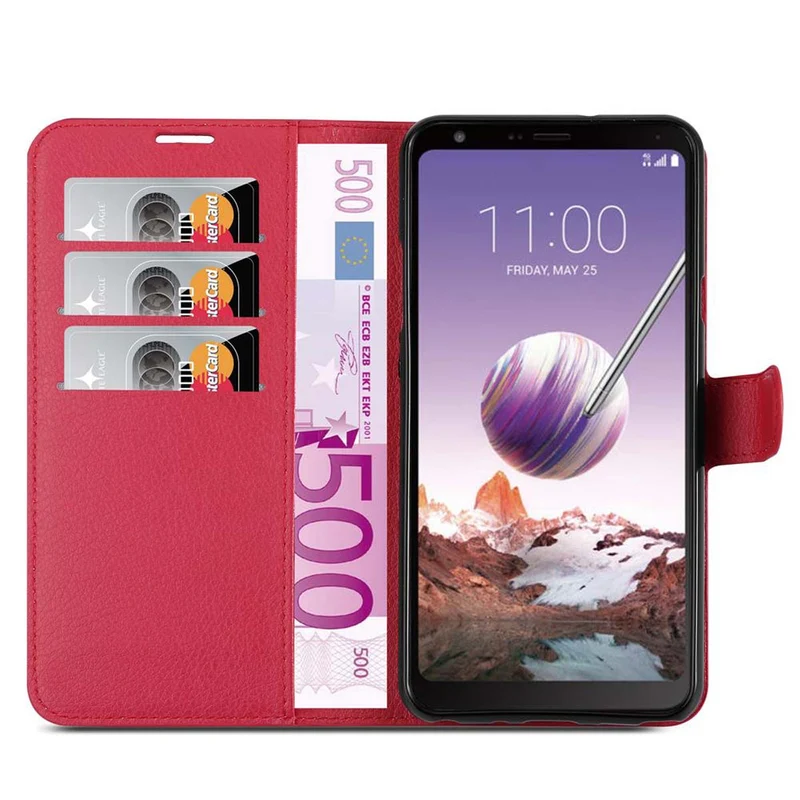 Cadorabo Hülle kompatibel mit LG Q STYLUS Schutzhülle mit Magnetverschluss, Standfunktion und Kartenfach