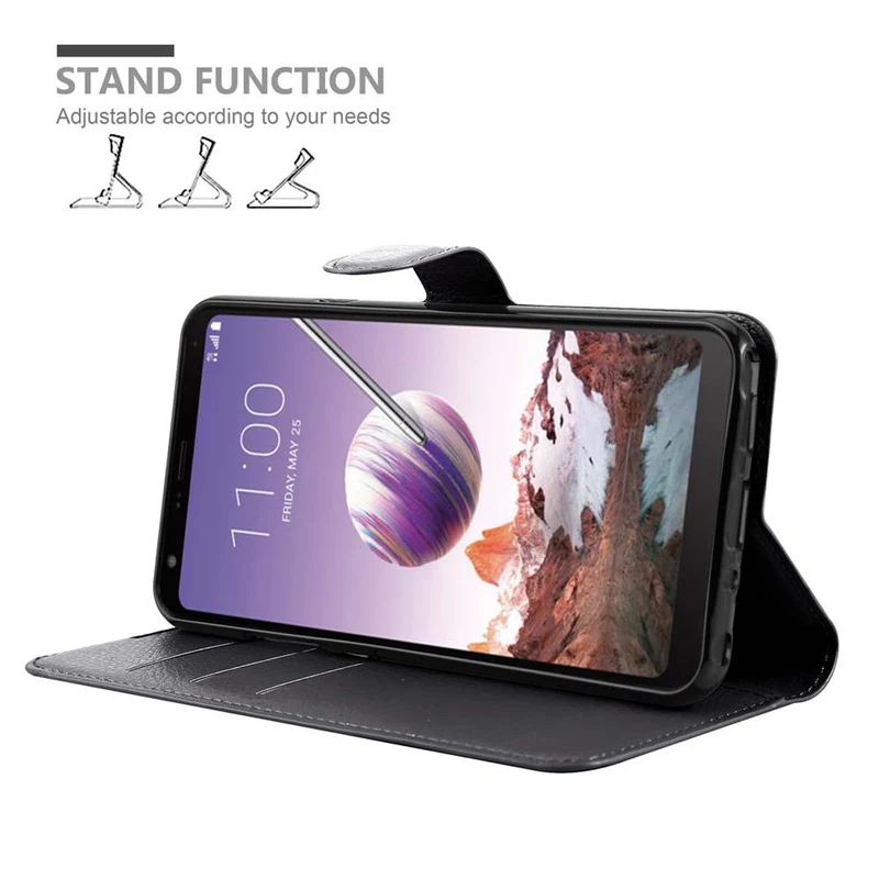 Cadorabo Hülle kompatibel mit LG Q STYLUS Schutzhülle mit Magnetverschluss, Standfunktion und Kartenfach