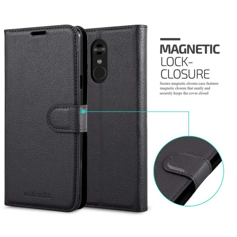 Cadorabo Hülle kompatibel mit LG Q STYLUS Schutzhülle mit Magnetverschluss, Standfunktion und Kartenfach