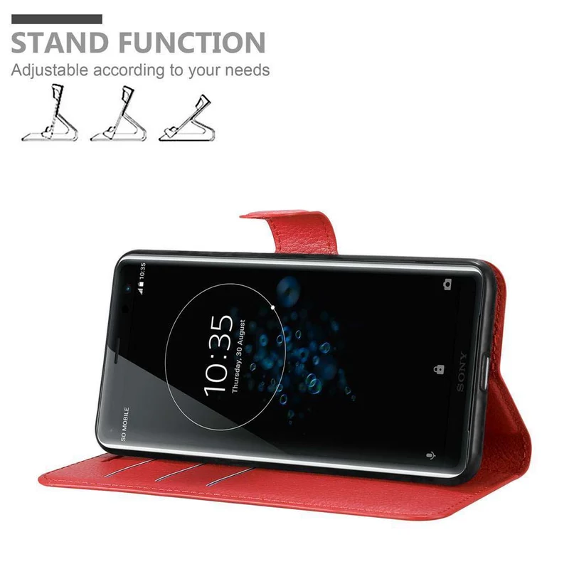 Cadorabo Hülle kompatibel mit Sony Xperia XZ3 Schutzhülle mit Magnetverschluss, Standfunktion und Kartenfach