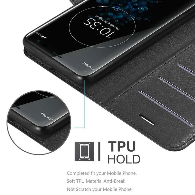 Cadorabo Hülle kompatibel mit Sony Xperia XZ3 Schutzhülle mit Magnetverschluss, Standfunktion und Kartenfach
