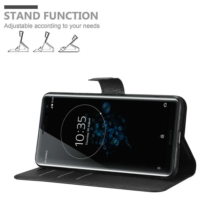 Cadorabo Hülle kompatibel mit Sony Xperia XZ3 Schutzhülle mit Magnetverschluss, Standfunktion und Kartenfach