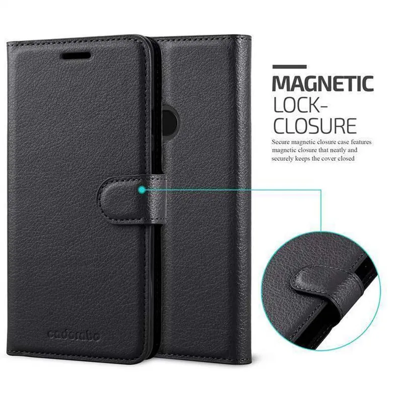 Cadorabo Hülle kompatibel mit Google PIXEL 3 XL Schutzhülle mit Magnetverschluss, Standfunktion und Kartenfach
