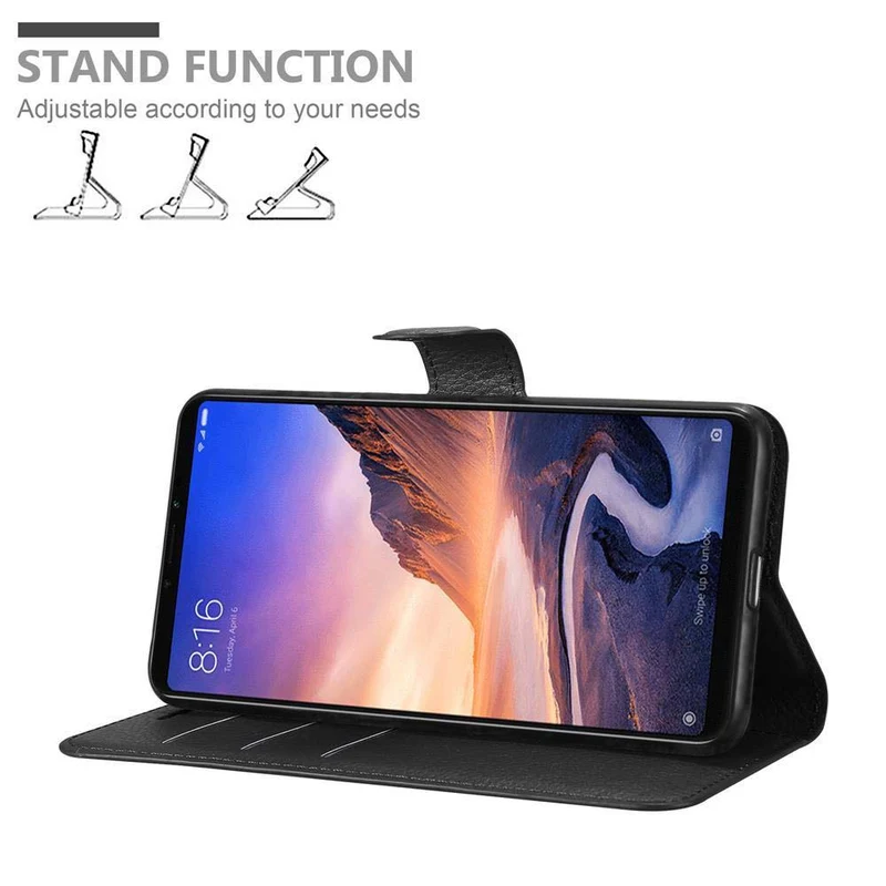 Cadorabo Hülle kompatibel mit Xiaomi Mi MAX 3 Schutzhülle mit Magnetverschluss, Standfunktion und Kartenfach