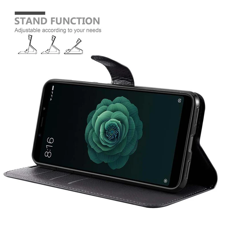 Cadorabo Hülle kompatibel mit Xiaomi Mi A2 / Mi 6X Schutzhülle mit Magnetverschluss, Standfunktion und Kartenfach