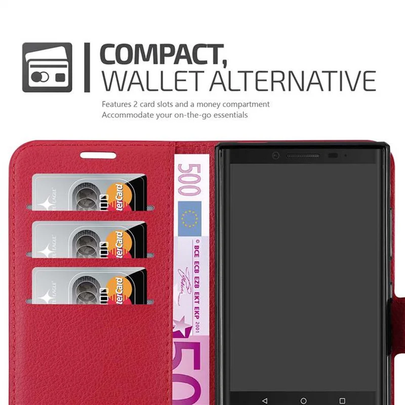 Cadorabo Hülle kompatibel mit Blackberry KEY 2 Schutzhülle mit Magnetverschluss, Standfunktion und Kartenfach