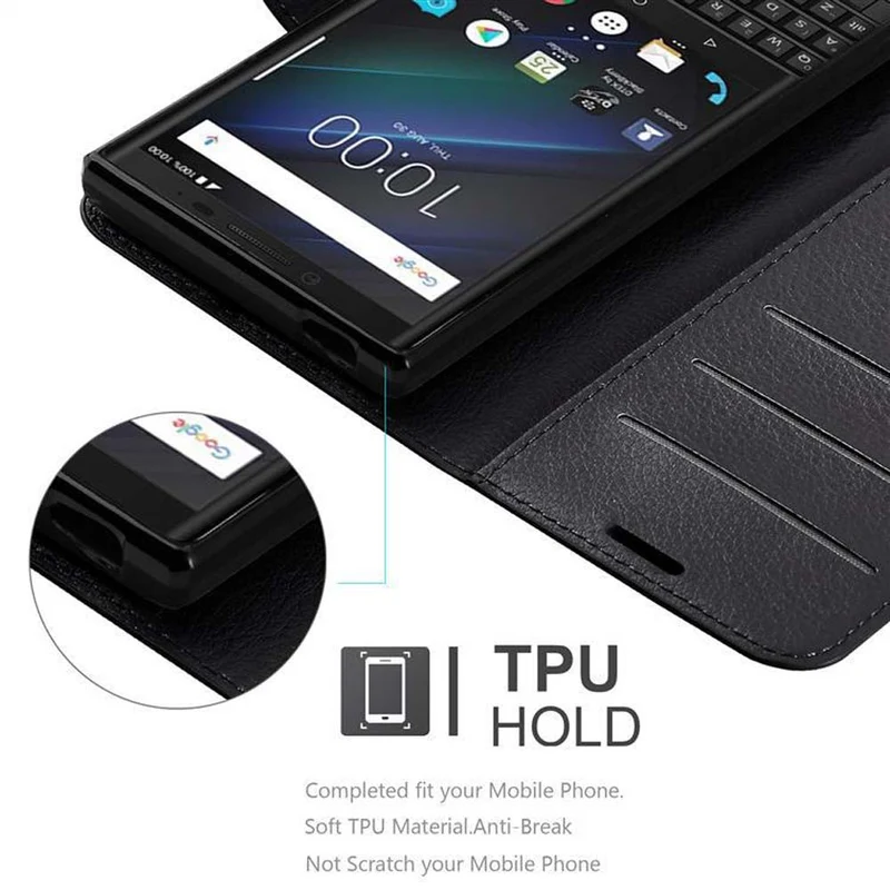Cadorabo Hülle kompatibel mit Blackberry KEY 2 Schutzhülle mit Magnetverschluss, Standfunktion und Kartenfach