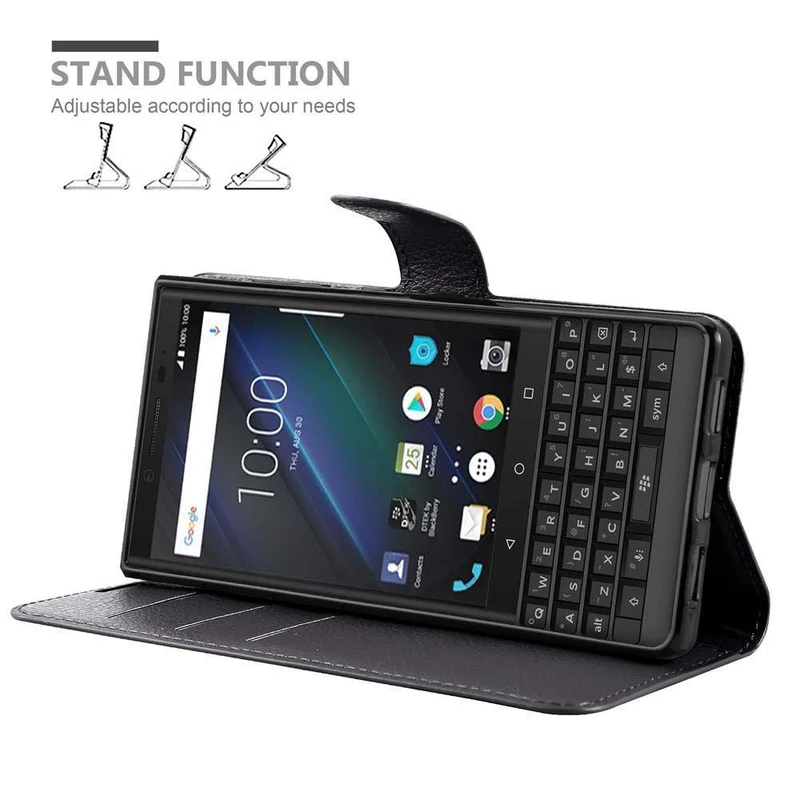 Cadorabo Hülle kompatibel mit Blackberry KEY 2 Schutzhülle mit Magnetverschluss, Standfunktion und Kartenfach