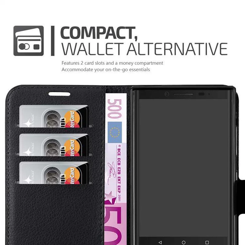 Cadorabo Hülle kompatibel mit Blackberry KEY 2 Schutzhülle mit Magnetverschluss, Standfunktion und Kartenfach