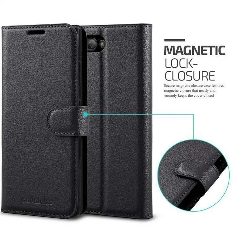 Cadorabo Hülle kompatibel mit Blackberry KEY 2 Schutzhülle mit Magnetverschluss, Standfunktion und Kartenfach