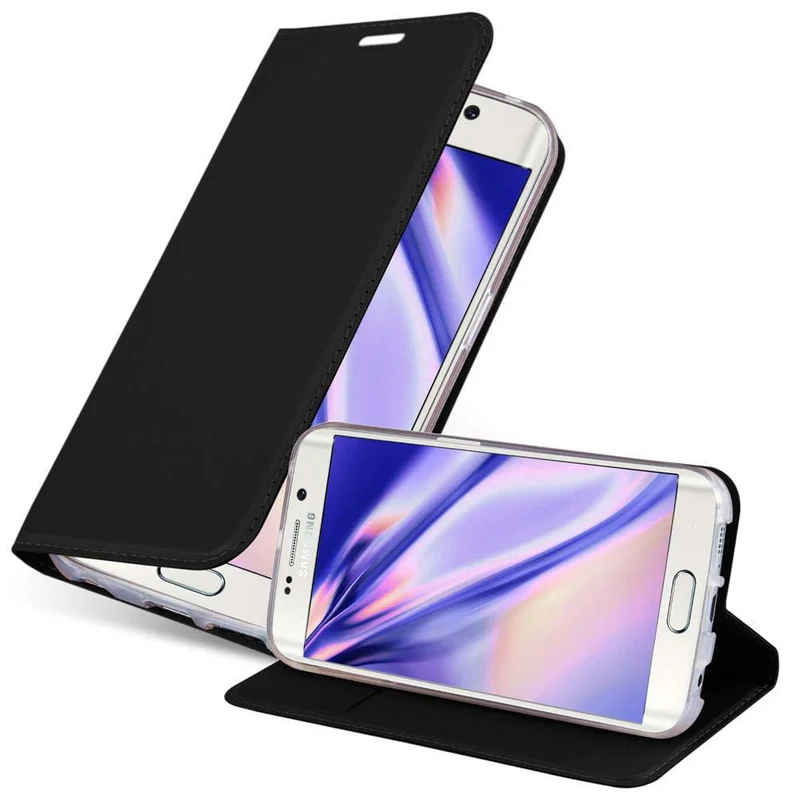 Cadorabo Hülle kompatibel mit Samsung Galaxy S6 EDGE PLUS Schutzhülle mit Magnetverschluss, Standfunktion und Kartenfach
