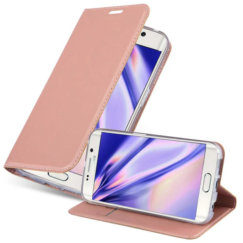 Cadorabo Hülle kompatibel mit Samsung Galaxy S6 EDGE PLUS Schutzhülle mit Magnetverschluss, Standfunktion und Kartenfach