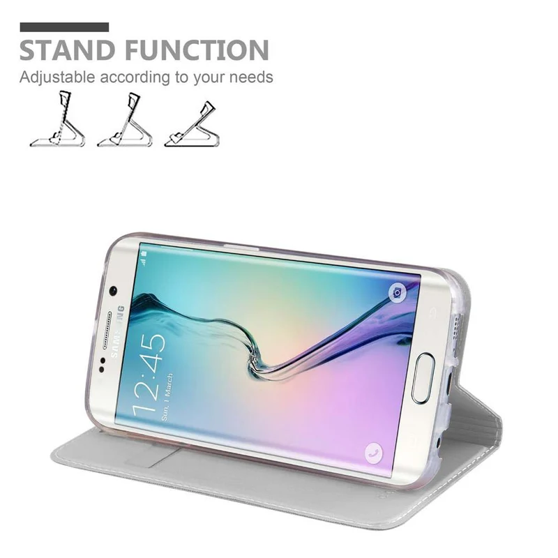 Cadorabo Hülle kompatibel mit Samsung Galaxy S6 EDGE PLUS Schutzhülle mit Magnetverschluss, Standfunktion und Kartenfach