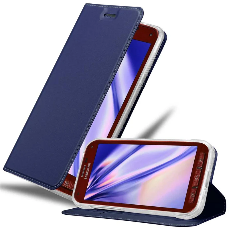 Cadorabo Hülle kompatibel mit Samsung Galaxy S5 ACTIVE Schutzhülle mit Magnetverschluss, Standfunktion und Kartenfach