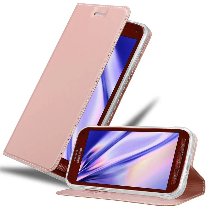 Cadorabo Hülle kompatibel mit Samsung Galaxy S5 ACTIVE Schutzhülle mit Magnetverschluss, Standfunktion und Kartenfach