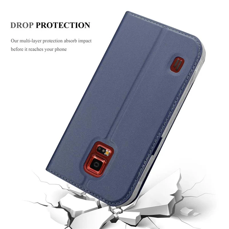 Cadorabo Hülle kompatibel mit Samsung Galaxy S5 ACTIVE Schutzhülle mit Magnetverschluss, Standfunktion und Kartenfach