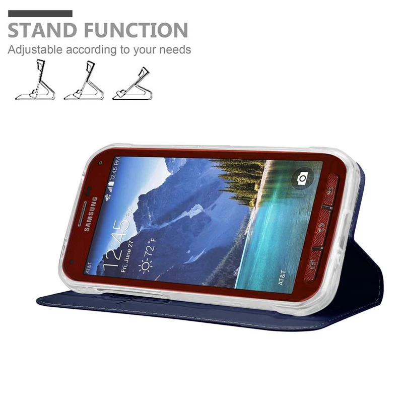 Cadorabo Hülle kompatibel mit Samsung Galaxy S5 ACTIVE Schutzhülle mit Magnetverschluss, Standfunktion und Kartenfach