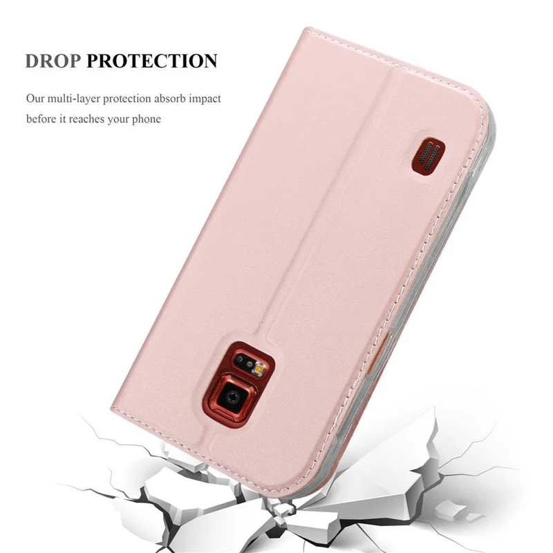 Cadorabo Hülle kompatibel mit Samsung Galaxy S5 ACTIVE Schutzhülle mit Magnetverschluss, Standfunktion und Kartenfach