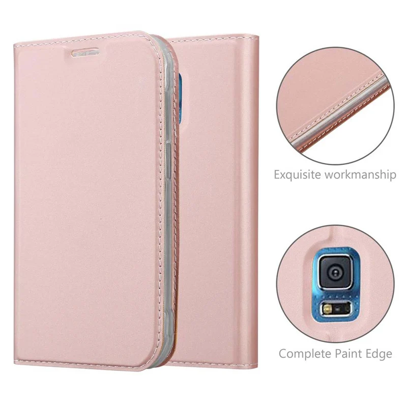 Cadorabo Hülle kompatibel mit Samsung Galaxy S5 ACTIVE Schutzhülle mit Magnetverschluss, Standfunktion und Kartenfach