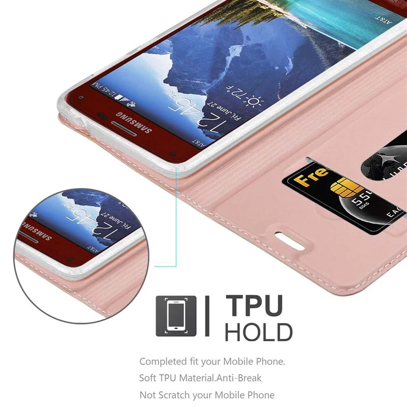 Cadorabo Hülle kompatibel mit Samsung Galaxy S5 ACTIVE Schutzhülle mit Magnetverschluss, Standfunktion und Kartenfach