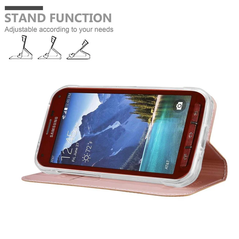 Cadorabo Hülle kompatibel mit Samsung Galaxy S5 ACTIVE Schutzhülle mit Magnetverschluss, Standfunktion und Kartenfach