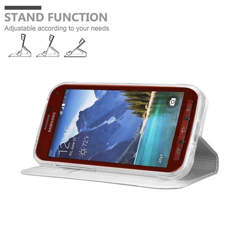 Cadorabo Hülle kompatibel mit Samsung Galaxy S5 ACTIVE Schutzhülle mit Magnetverschluss, Standfunktion und Kartenfach
