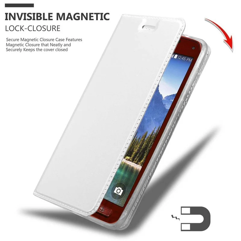 Cadorabo Hülle kompatibel mit Samsung Galaxy S5 ACTIVE Schutzhülle mit Magnetverschluss, Standfunktion und Kartenfach