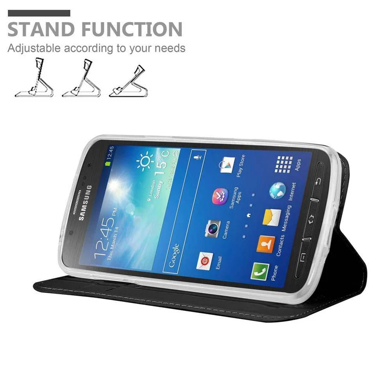 Cadorabo Hülle kompatibel mit Samsung Galaxy S4 ACTIVE Schutzhülle mit Magnetverschluss, Standfunktion und Kartenfach