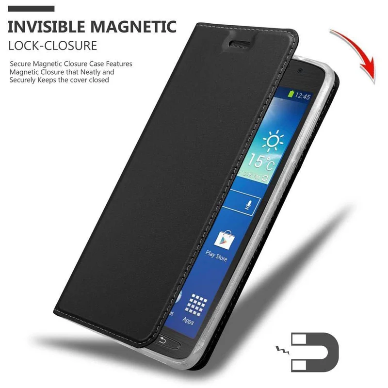 Cadorabo Hülle kompatibel mit Samsung Galaxy S4 ACTIVE Schutzhülle mit Magnetverschluss, Standfunktion und Kartenfach