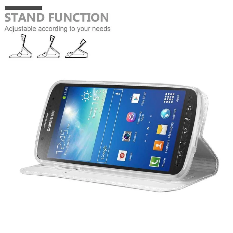 Cadorabo Hülle kompatibel mit Samsung Galaxy S4 ACTIVE Schutzhülle mit Magnetverschluss, Standfunktion und Kartenfach