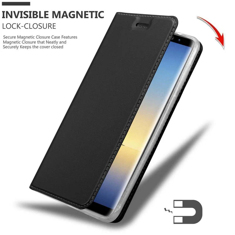 Cadorabo Hülle kompatibel mit Samsung Galaxy NOTE 8 Schutzhülle mit Magnetverschluss, Standfunktion und Kartenfach