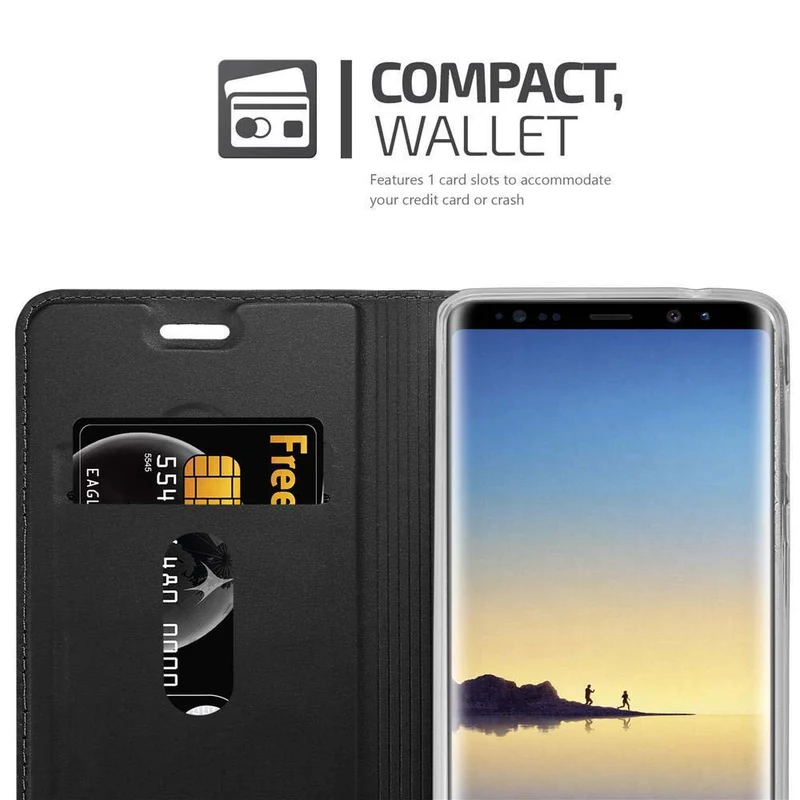 Cadorabo Hülle kompatibel mit Samsung Galaxy NOTE 8 Schutzhülle mit Magnetverschluss, Standfunktion und Kartenfach