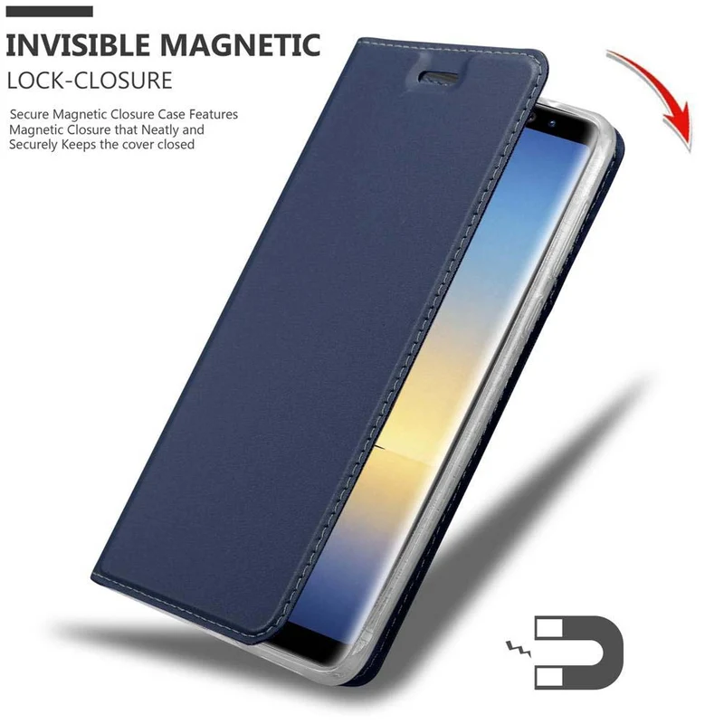 Cadorabo Hülle kompatibel mit Samsung Galaxy NOTE 8 Schutzhülle mit Magnetverschluss, Standfunktion und Kartenfach