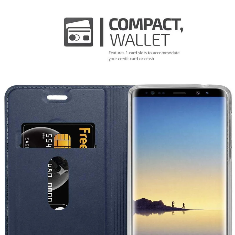 Cadorabo Hülle kompatibel mit Samsung Galaxy NOTE 8 Schutzhülle mit Magnetverschluss, Standfunktion und Kartenfach