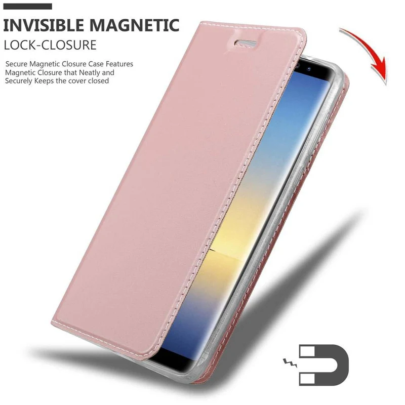 Cadorabo Hülle kompatibel mit Samsung Galaxy NOTE 8 Schutzhülle mit Magnetverschluss, Standfunktion und Kartenfach