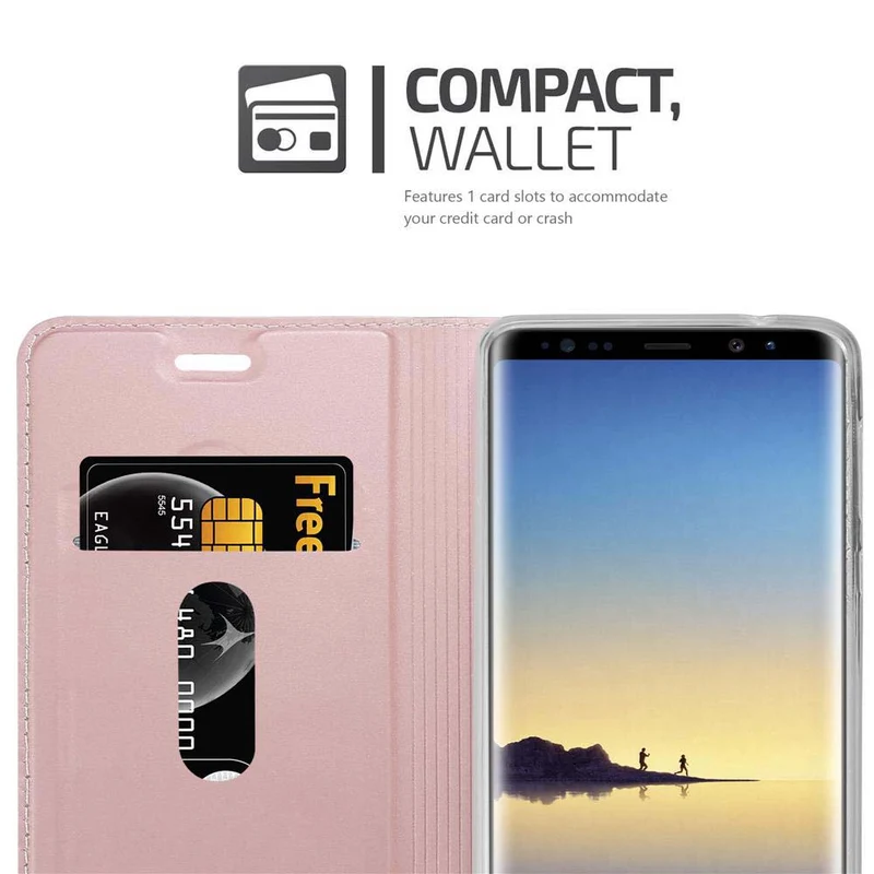 Cadorabo Hülle kompatibel mit Samsung Galaxy NOTE 8 Schutzhülle mit Magnetverschluss, Standfunktion und Kartenfach
