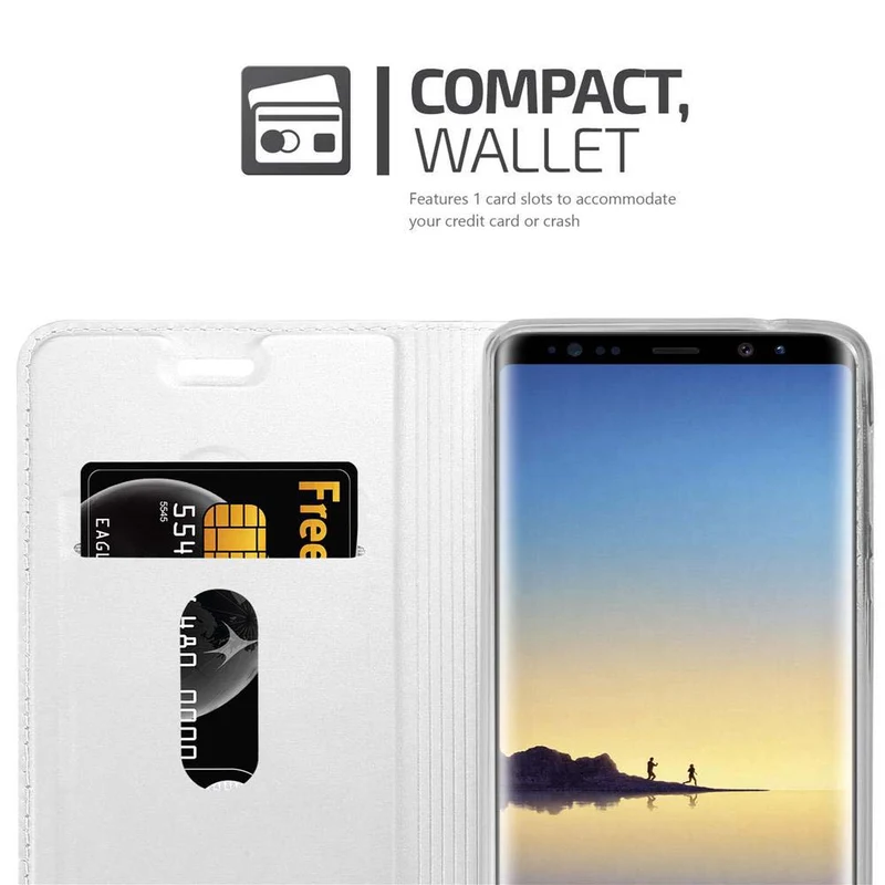 Cadorabo Hülle kompatibel mit Samsung Galaxy NOTE 8 Schutzhülle mit Magnetverschluss, Standfunktion und Kartenfach