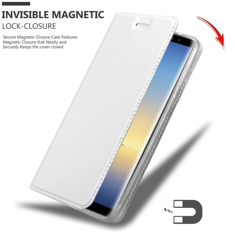 Cadorabo Hülle kompatibel mit Samsung Galaxy NOTE 8 Schutzhülle mit Magnetverschluss, Standfunktion und Kartenfach