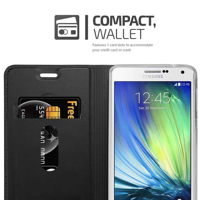 Cadorabo Hülle kompatibel mit Samsung Galaxy A7 2015 Schutzhülle mit Magnetverschluss, Standfunktion und Kartenfach