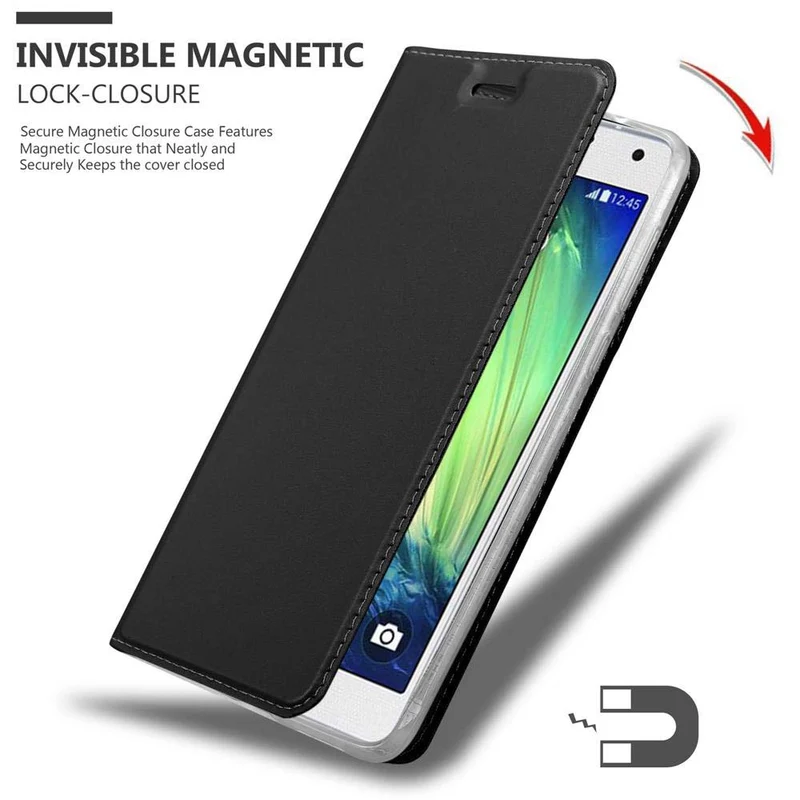 Cadorabo Hülle kompatibel mit Samsung Galaxy A7 2015 Schutzhülle mit Magnetverschluss, Standfunktion und Kartenfach