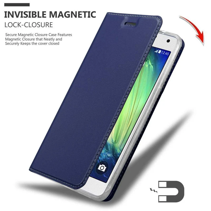Cadorabo Hülle kompatibel mit Samsung Galaxy A7 2015 Schutzhülle mit Magnetverschluss, Standfunktion und Kartenfach