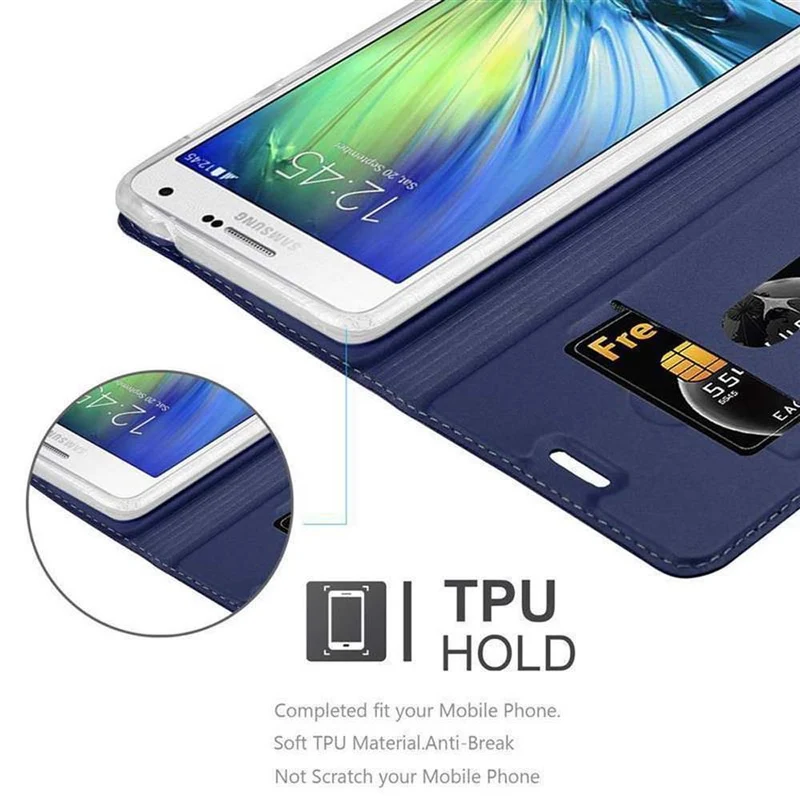 Cadorabo Hülle kompatibel mit Samsung Galaxy A7 2015 Schutzhülle mit Magnetverschluss, Standfunktion und Kartenfach