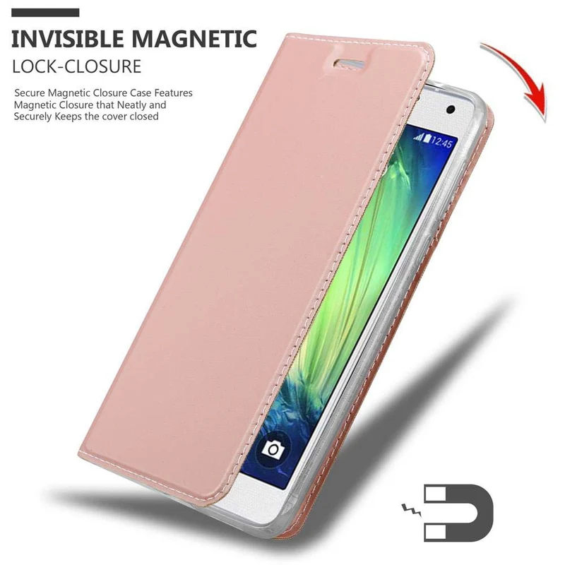 Cadorabo Hülle kompatibel mit Samsung Galaxy A7 2015 Schutzhülle mit Magnetverschluss, Standfunktion und Kartenfach