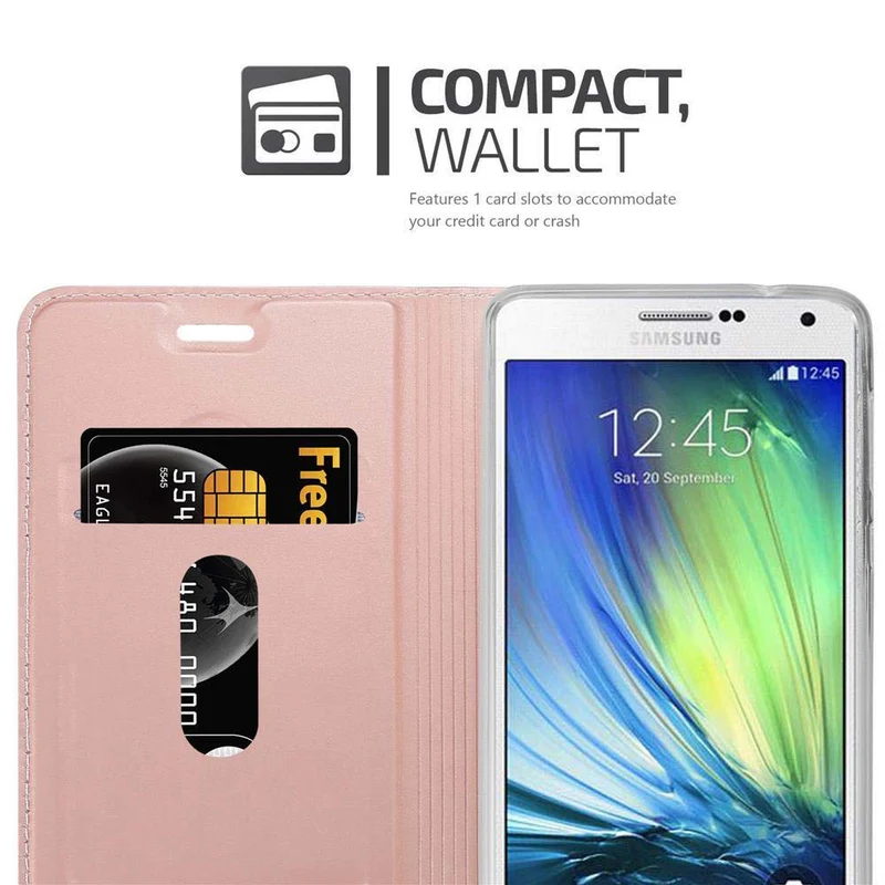 Cadorabo Hülle kompatibel mit Samsung Galaxy A7 2015 Schutzhülle mit Magnetverschluss, Standfunktion und Kartenfach