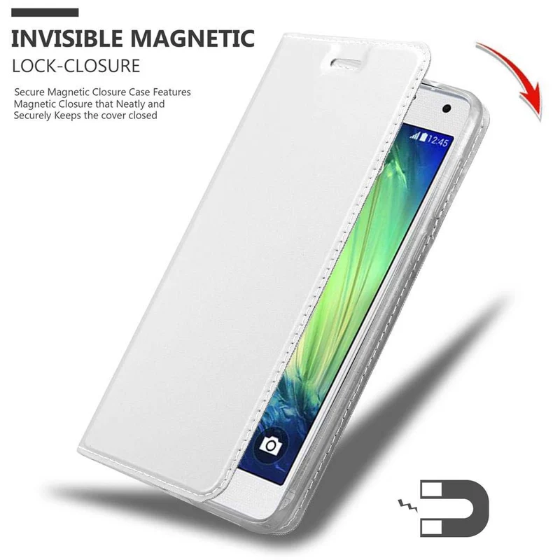 Cadorabo Hülle kompatibel mit Samsung Galaxy A7 2015 Schutzhülle mit Magnetverschluss, Standfunktion und Kartenfach