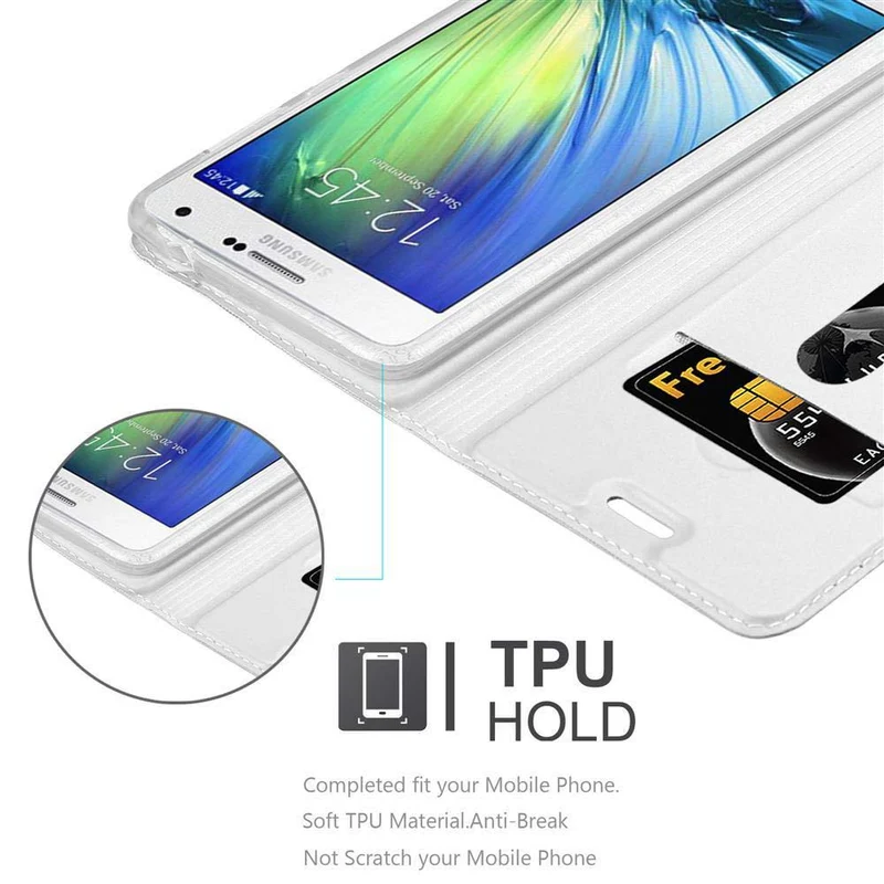 Cadorabo Hülle kompatibel mit Samsung Galaxy A7 2015 Schutzhülle mit Magnetverschluss, Standfunktion und Kartenfach