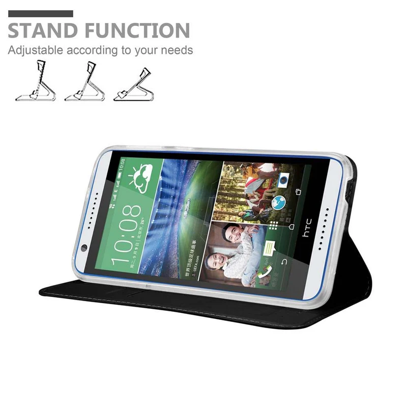 Cadorabo Hülle kompatibel mit HTC Desire 820 Schutzhülle mit Magnetverschluss, Standfunktion und Kartenfach