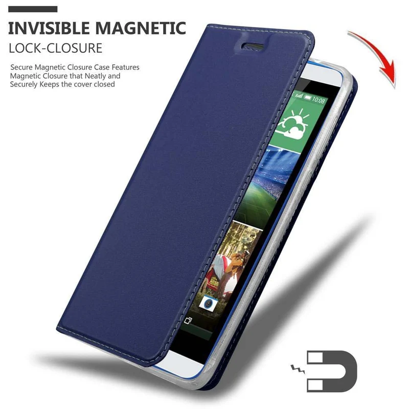 Cadorabo Hülle kompatibel mit HTC Desire 820 Schutzhülle mit Magnetverschluss, Standfunktion und Kartenfach