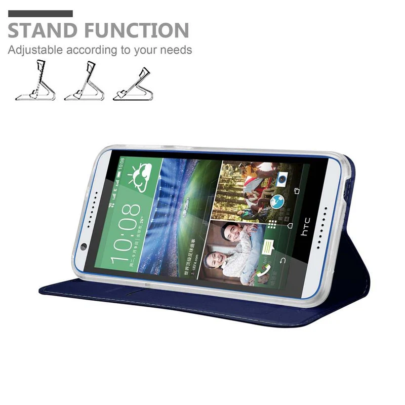 Cadorabo Hülle kompatibel mit HTC Desire 820 Schutzhülle mit Magnetverschluss, Standfunktion und Kartenfach