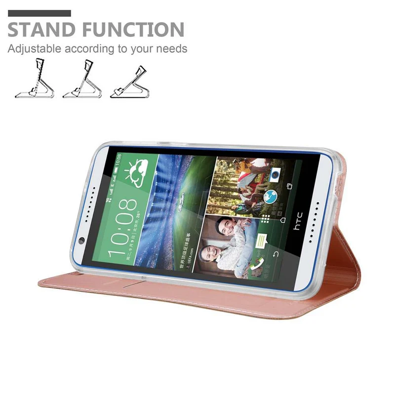 Cadorabo Hülle kompatibel mit HTC Desire 820 Schutzhülle mit Magnetverschluss, Standfunktion und Kartenfach